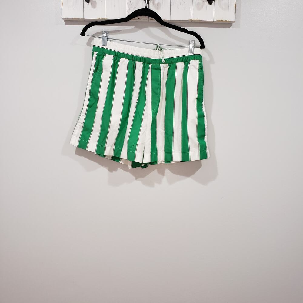 GAP Green White Stripe Poplin Boxer Shorts Medium